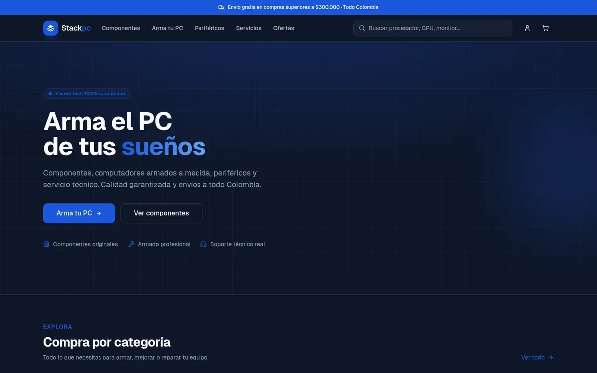 Screenshot of the StackPC project
